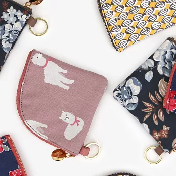 Dailylike 北歐扇形棉質收納鑰匙零錢包-02羊駝