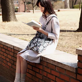 Dailylike 北歐外雙袋環保手提袋-03復古藍玫瑰