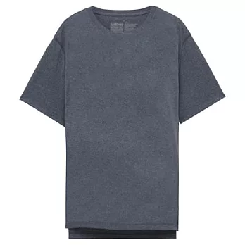 [MUJI無印良品]男吸汗速乾聚酯纖維短袖T恤S深藍