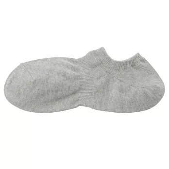 [MUJI無印良品]男有機棉混淺口直角襪28~30cm灰色