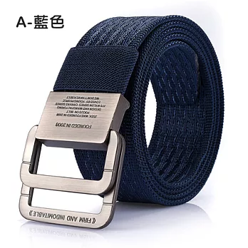 個性雙環扣強固型腰帶A-藍色