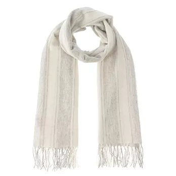 [MUJI無印良品]喀什米爾花紋披肩淺灰