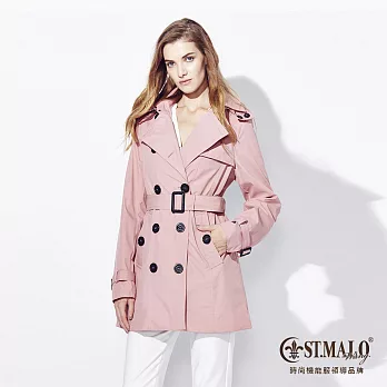【ST.MALO】晨暮系新英倫蓄熱雙穿女風衣-1563WC-XL嫩粉紅