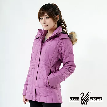 【遊遍天下】女款中長版JIS90%羽絨極暖防風防潑水羽絨外套M淺紫