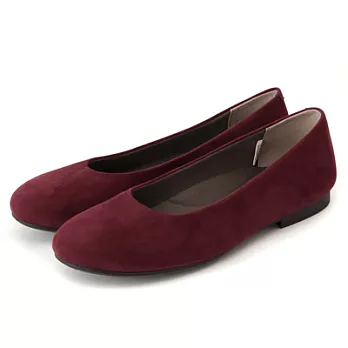 [MUJI無印良品]撥水加工起毛平底鞋JP22.5紫紅