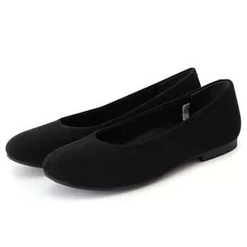 [MUJI無印良品]撥水加工起毛平底鞋JP22.5黑色