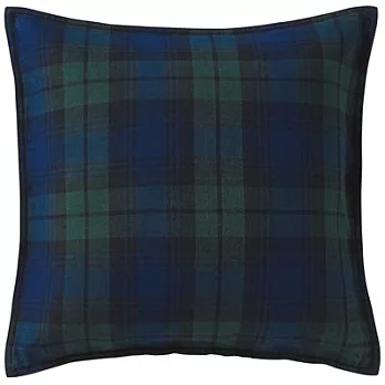 [MUJI無印良品]有機棉法蘭絨抱枕套/43/綠格紋