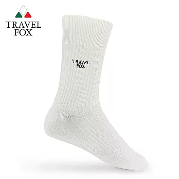TRAVEL FOX 旅狐 男純棉紳士襪 休閒襪 [T52-07]白