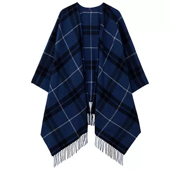 [MUJI無印良品]氂牛毛大判花紋多用途披肩藍色