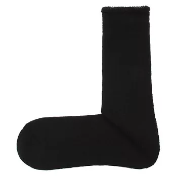 [MUJI無印良品]男有機棉混厚織圈絨直角襪黑色25~27cm