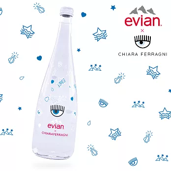 【evian依雲】2018 evian x CHIARA FERRAGNI 限量紀念瓶(750ml /玻璃單瓶)