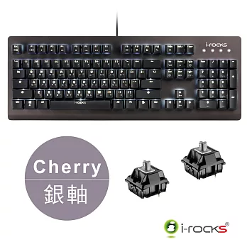 i-Rocks IRK65MS單色背光機械式鍵盤-德國Cherry銀軸銀色