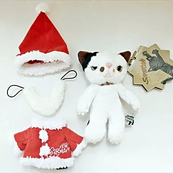 【聖誕版】SCRATCH ,日本抓抓貓絨毛玩偶吊飾(13cm)_棕耳