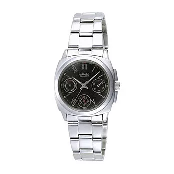 CITIZEN 彩系列 時尚風采超薄石英時尚錶(小-黑)