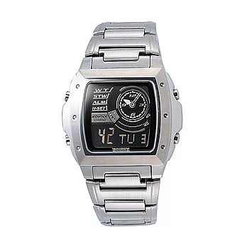 CASIO EDIFICE系列 都會炫風雙顯錶(黑)