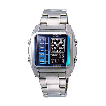 CASIO EDIFICE系列 科技時尚雙顯錶(藍)