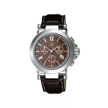 Gc 知性時尚三眼計時錶(咖啡)~SWISS MADE