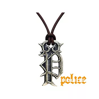 POLICEP-Royal 學院風P字復古項鍊(皮繩)