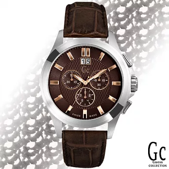 Gc 至尊計時腕錶(皮帶咖啡)~SWISS MADE