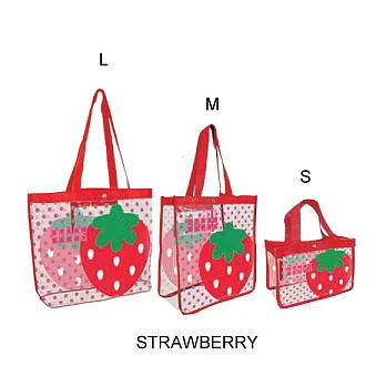 《La Libellue》童趣造型透明海灘包【三個一組】草莓