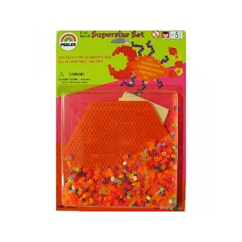 《Perler拼拼豆豆》拼豆樂園1,100顆-彩遊 (霓虹) (大六角板)