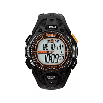 TIMEX 鐵人系列太陽能顯示電子腕錶(黑)
