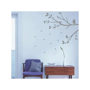 【Design W 創意壁貼】時尚家飾Lovely Bird (灰色款)