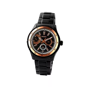 SEIKO 躍動色彩三眼跳秒錶(玫瑰金)