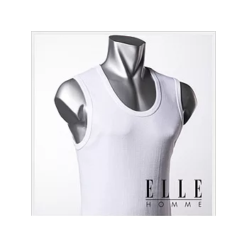 【ELLE HOMM】時尚都會型男U領無袖背心《3件組》 白色_XL