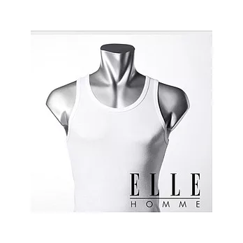 【ELLE HOMM】時尚都會型男U領背心《3件組》白色_M