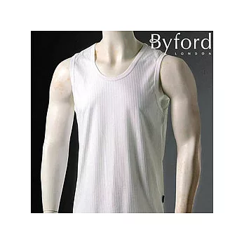 【Byford】皇家經典系列 ~ 男U領無袖背心,白色_XL