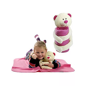 《VOYAGER》小熊抱抱柔毯(粉紅)