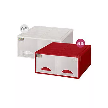 《空間達人》雙抽屜收納整理箱 (32L)2入-白色