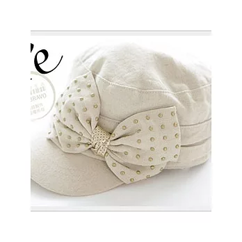 【I’e帽子專賣店】甜美陽光女孩。定番款蝴蝶結鴨舌帽。白色（日本設計）