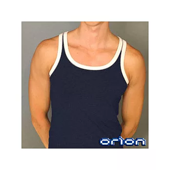【ORION】配色滾邊素面背心(白邊藍色)-XL