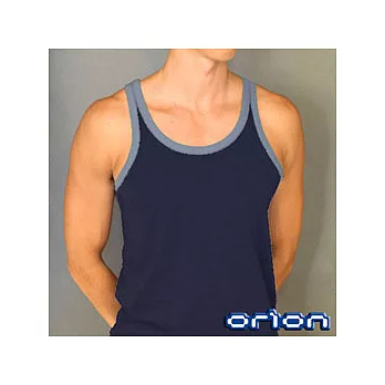 【ORION】運動滾邊素面背心(深藍色)-XL
