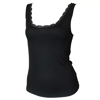 【華歌爾】優雅圓領蕾絲無袖衛生衣(M-LL號/質感黑)_L