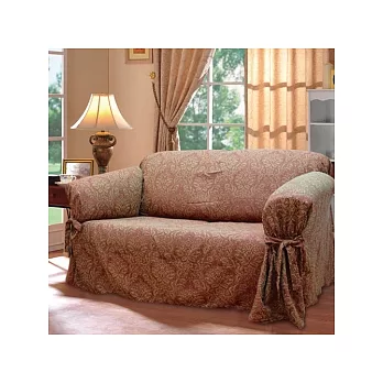 棉花田【大馬士革】提花單人沙發便利套-紅色