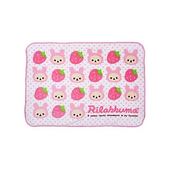 San-X 懶熊兔裝系列保暖毛毯-草莓懶妹