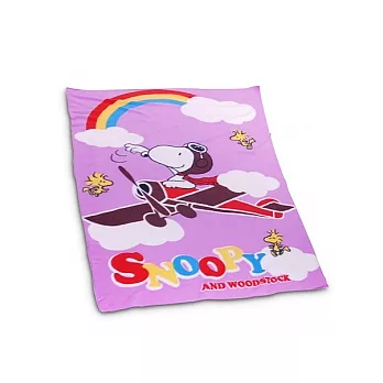 【SNOOPY-飛機粉】舒柔毛毯