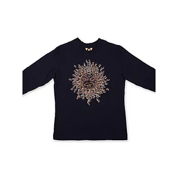 COW男裝-壞太陽七分袖T(黑)-XL