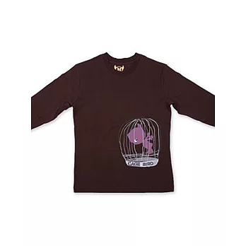COW男裝-CAGE BIRD七分袖T(棕)-M