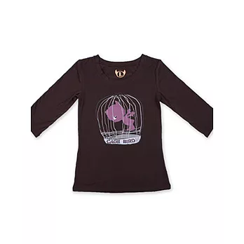 COW女裝-CAGE BIRD七分袖T(棕)-M