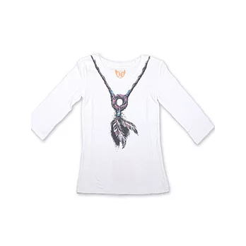 COW女裝-愛情結七分袖T(白)-L