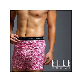 ELLE HOMME 時尚印花平口褲《超值3件組》粉黃色_M