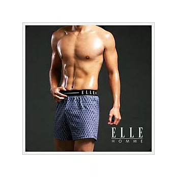 ELLE HOMME時尚印花平口褲《超值3件組》藍色_M
