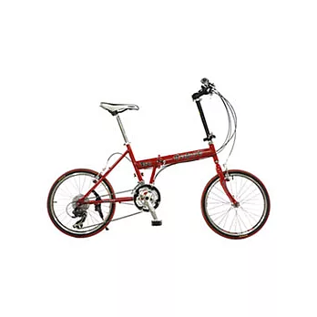 【日系生活】UL24S升級版20吋24段Shimano指撥快拆變速折疊自行車(法拉利紅)