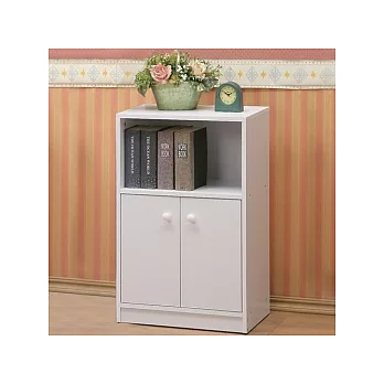 《Homelike》經典二門二層書櫃/收納櫃(純白色)
