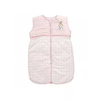 比得兔粉彩格紋-嬰兒防踢睡袍(M)粉紅