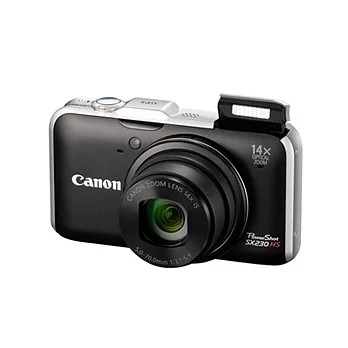 (公司貨)Canon PowerShot SX230 HS-GPS數位相機/黑色-送原廠相機包+中型腳架+讀卡機+清潔組+保護貼+SD16G+